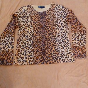 Jones of NY,Animal print, crew neck sweater L
